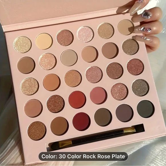 30 Colors Eyeshadow Palette Golden Brown Color Tone Matte Pearly Glitter w/brush - Picture 3 of 3